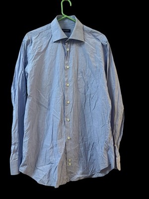 Burberry London Herren Hemd Größe 41 / 16 L Blau Langarm Business