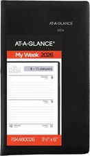 AT-A-GLANCE 2026 Planner, Weekly, 3-1/2" x 6", Pocket Size, Open Scheduling, Day