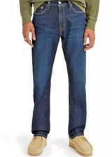 Levis 505 Jeans Mens 32x32 Blue Dark Wash Regular Fit Straight Leg Eco Ease New