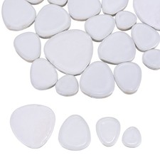 200g Pebble Ceramic Mosaic Tiles for Crafts Ceramic Tiles Pieces, White