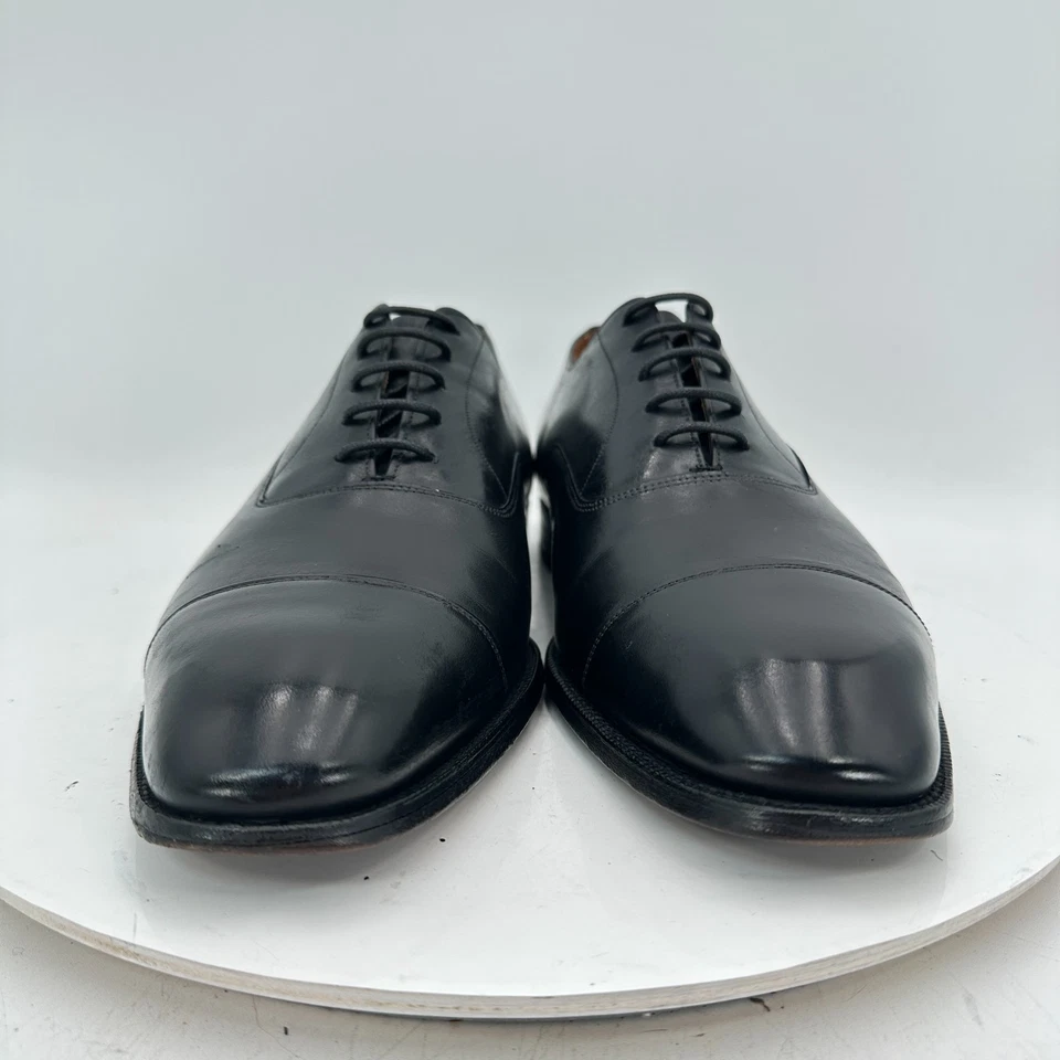 Church's Famous English Men Size 8.5F Black Leather Cap Toe Oxford Dress Shoes - Image 3 of 4
