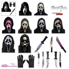 Mens Scream Official Funworld Ghost Face� Masks Knives Halloween Fancy Dress Lot