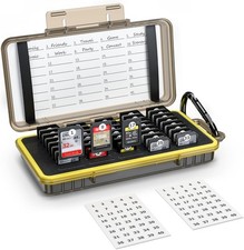 40 Slots Durable Memory Card Case Holder Organizer SD X 40, Yellow