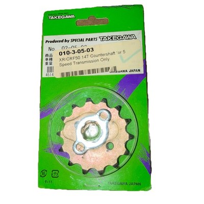 TAKEGAWA 14T COUNTERSHAFT SPROCKET FOR 5 SPEED TRANSMISSION HONDA XR50R CRF50F