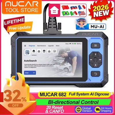 MUCAR 682 AI Bidirectional OBD2 Scanner Car Diagnostic Scan Tool FCA Full System