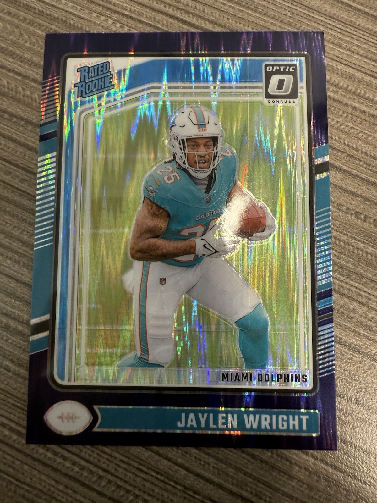 2024 Panini Donruss Optic - Rated Rookie Jaylen Wright #249 Purple Shock Prizm 