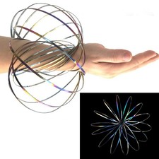 3x3D Magic Flow Ring Indoor Toys Kinetic Spring Arm Slinky Juggle Rainbow Dance