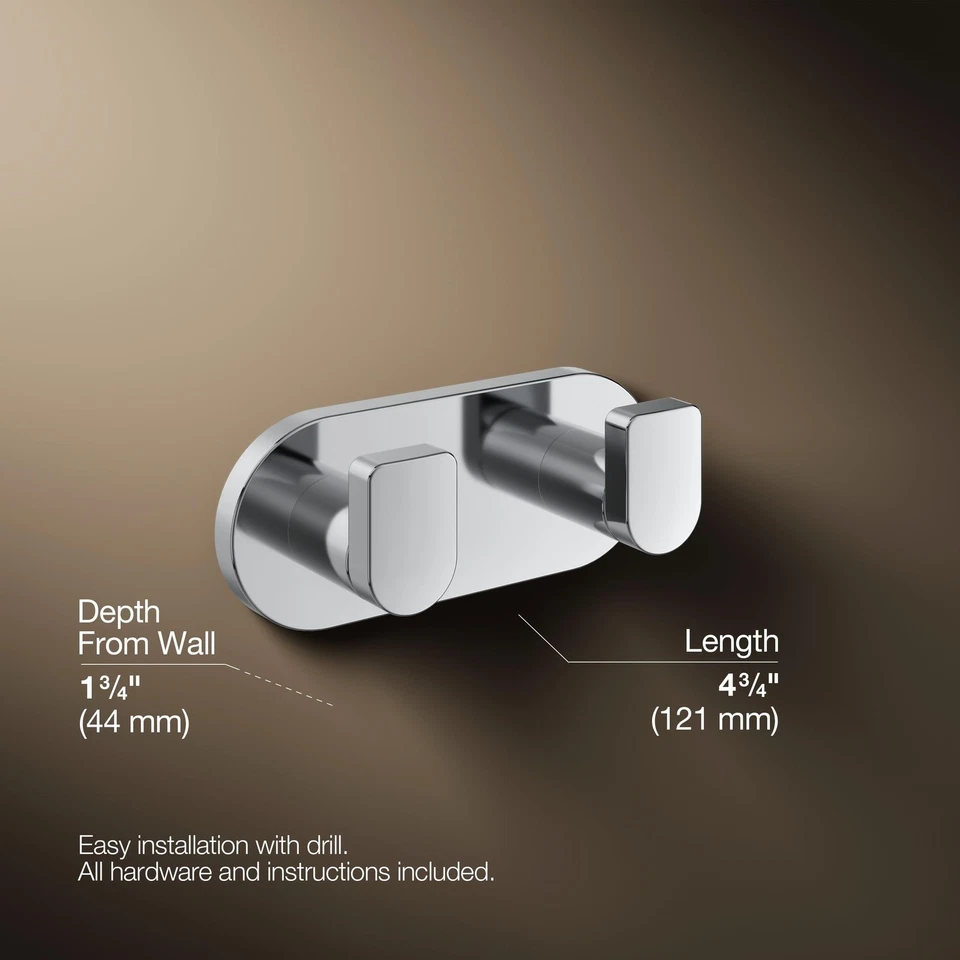 Gancho para bata doble 73146-CP Composed®, cromo pulido Foto 3 de 4