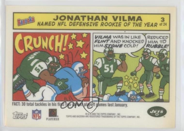 2005 Topps Bazooka Comics Jonathan Vilma #3 0f4i
