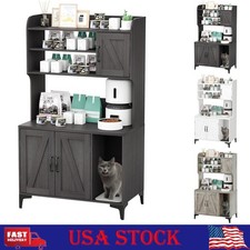 Large Cat Litter Box Enclosure with Storage Shelf Hidden Cat Furniture