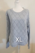 GUC DKNY Jeans Cropped Knit Sweater XLarge Long Sleeve Baby Blue