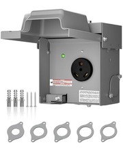 30 Amp RV Power Outlet Box, 125V Enclosed Lockable NEMA TT-30R Box, Weatherpr...