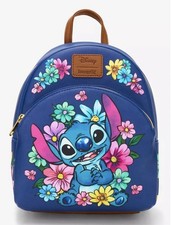 Loungefly Disney Lilo  Stitch Mini Backpack Floral Design Flowers Bag New