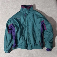 Vintage 90s Columbia Bugaboo Men’s Large Green Purple Maroon 3-in-1 Jacket Water