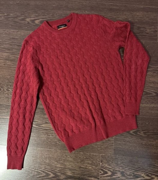 Men Pierre Cardin Sweater Burgundy 36