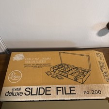 NIB Vintage Logan Metal Deluxe Slide File No. 200 for 2x2 35mm Color Slides