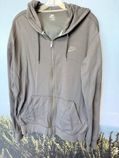 Nike Y2K Full Zip Hoodie Navy Grey Swoosh Retro Sportswear Mens Large 00s