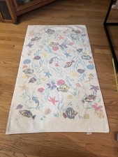 Vintage Dundee USA Tropical Fish Terrycloth Towel Set 2-Piece 1980s-90s