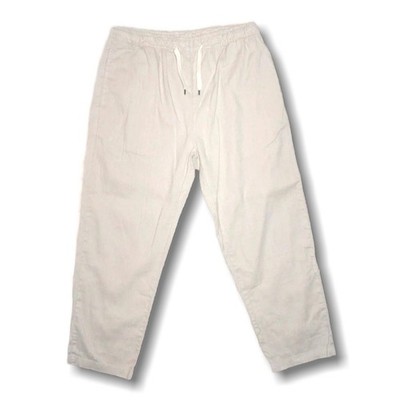 Made in ITALY Drawstring Pants by Gianni Lupo Men's SMALL Crop Fit Linen Blend
