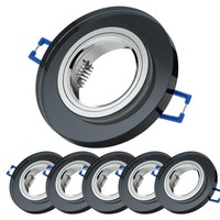 6X Einbaustrahler Led 230V Einbauspot Glas Schwarz GU10 Deckenspot Einbauleuchte