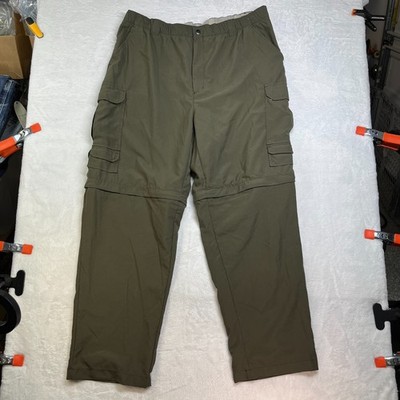 Rugged Exposure Convertible Pants Men's 2XL Green Cargo Pockets Outdoor - 36X31
