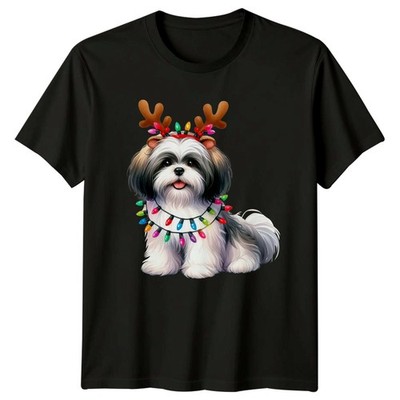 T-Shirt Shih Tzu Hund Weihnachten Urlaub Männer Frauen Unisex Grafik