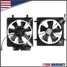 Pair AC Condenser Radiator Cooling 120W Fan Fit 2002-2006 Honda CR-V CRV Element