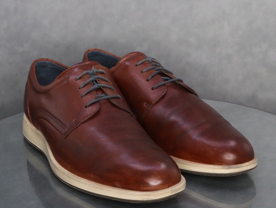 SAOLA Scarpe eleganti Ecco St. 1 ibride in pelle LiteDerby da uomo taglia EU 46 marrone