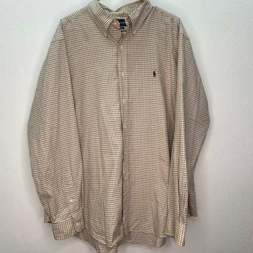 Ralph Lauren Checkered Collared Shirt Button Up Long Sleeves Regular Fit Men's