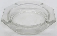 Vintage 4-Sided Clear Glass Ashtray.