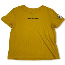 MTV Music Television Viacom 2019 Womens Yellow S/S T-Shirt Embroidered Size M