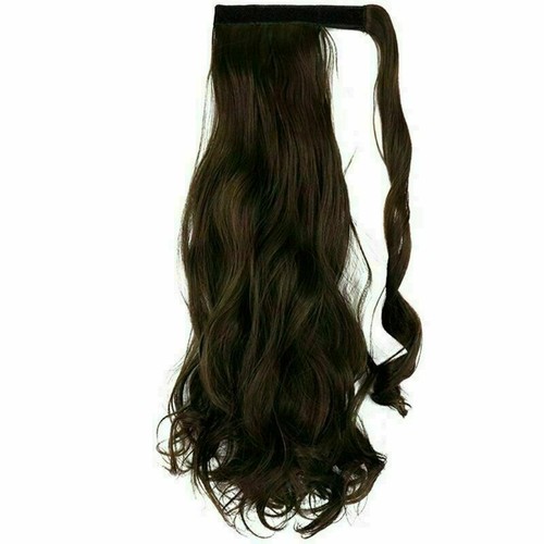 Clip coda di cavallo capelli 24 pollici come estensioni capelli umani avvolgenti coda di cavallo USA - Foto 19 di 21
