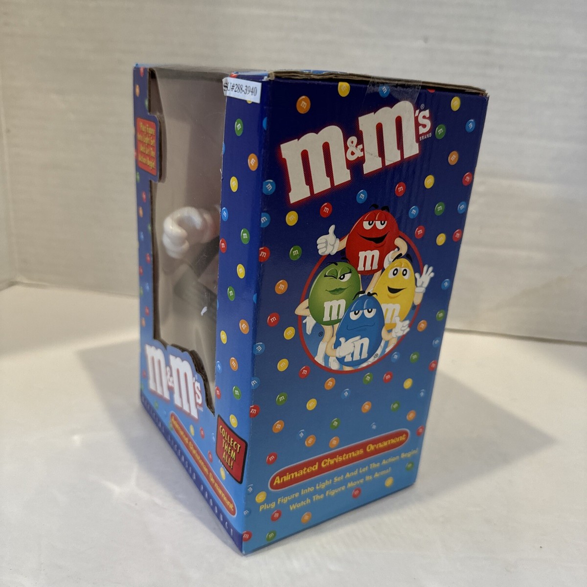 Vintage Red M&M's Animated Christmas Candy Ornament Red Moves Arms