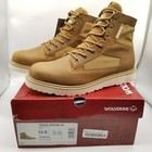Wolverine Men Trade Wedge Unlined 6” Work Boots Sz 11.5  Leather-Canvas Tan