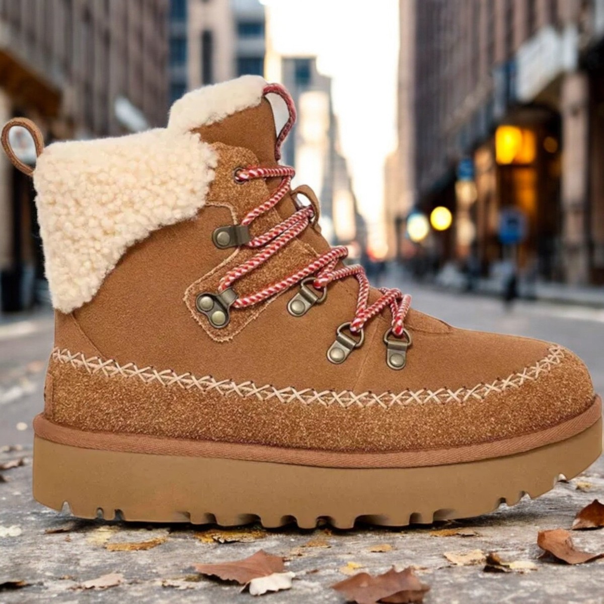 1158271-CHE] WOMENS UGG CLASSIC ALPINE LACE-UP BOOT 'CHESTNUT'