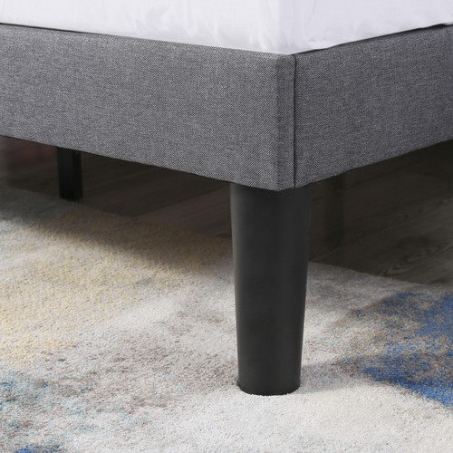 3ft Single Size Bed Frame Fabric Upholstered Bed with Wing Headboard in Grey - Picture 5 of 9