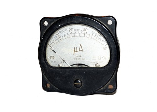 Vintage Analog Device Bakelite Panel Ammeter M494 0-50mA Soviet USSR RARE 1962 - 第 1/3 張圖片