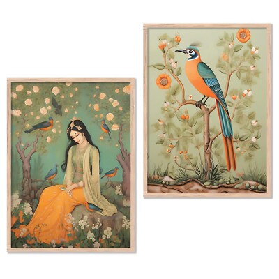 Set Mit 2 Madhubani Kunst Gerahmt Malerei für Heim Dekor