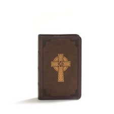 KJV Large Print Compact Reference Bible, Celtic Cross Brown Leathertouch: New