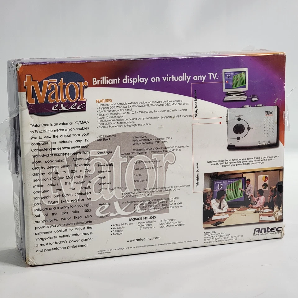 Antec TVator Exec-Model K0C3-Computer To TV-Play PC Giochi Su TV 2000 Nuovo Sigillato! - Immagine 3 di 4