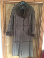 Alexon Faux Fur Shearling Coat Khaki, Size 10