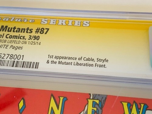 New Mutants #87 Comic Book 1st appearance Cable CGC 9.6 Auto signed Liefeld BC5 - Picture 5 of 6