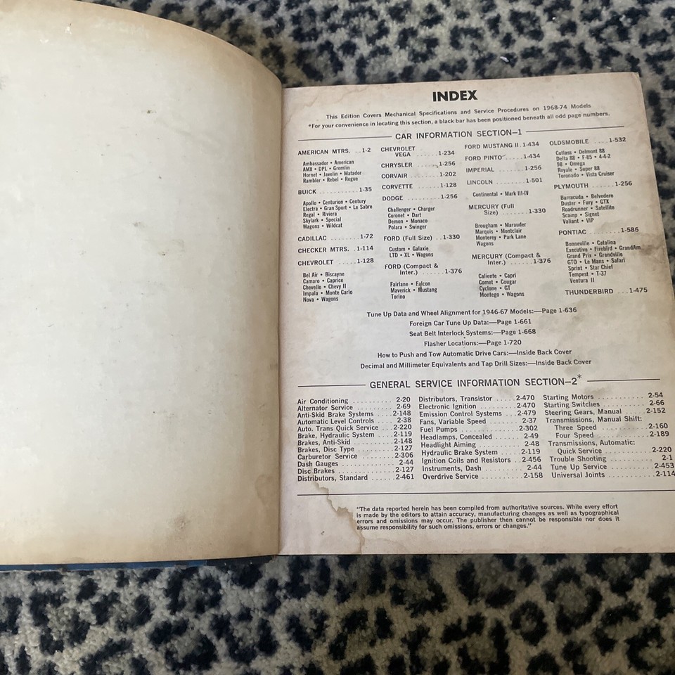 Motor's Auto Repair Manual Illustrated 1974 Hardcover Preowned VTG eBay