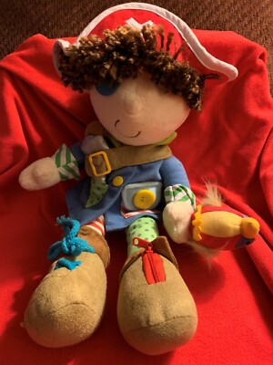 Manhattan Toy Dress Up Pirate Plush Doll Button Tie Zipper Rattle Parrot 16 Ebay