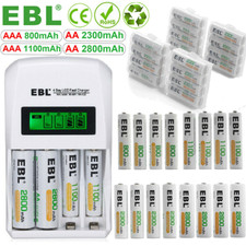 EBL AA AAA NI-MH Rechargeable Batteries + LCD...