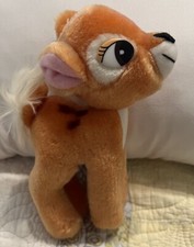 Vintage Bambi Plush Walt Disney Animated Film Classic 7  With Ear Tag Attached.