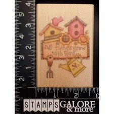 EK Success Image Tree Rubber Stamps IT07D ALL THINGS GROW GARDEN TOOLS BIRDS 196