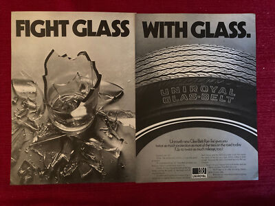 Uniroyal Glas-belt Rain Tire 2-page 1969 Print Ad