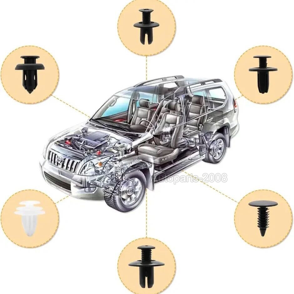 100Pcs Auto Bumper Clips Car Clips Plastic Rivets Fasteners Push Retainer Kit