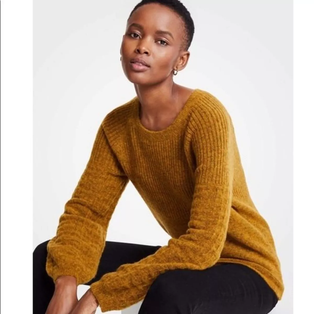 ANN TAYLOR Stitched Balloon Sleeve Sweater size Medium